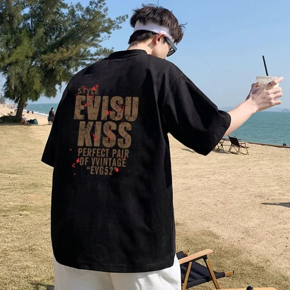 Casual couple crew neck short sleeve T-shirt - Picture 3 of 6